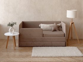 Диван-кровать Happy (капучино) в Мохнатом Логу - mohnatyj-log.mebel-nsk.ru | фото
