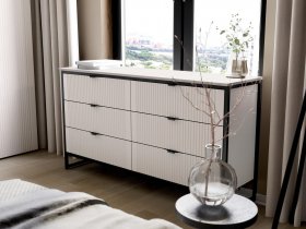 Комод 6 ящиков Нора (персидский жемчуг) в Мохнатом Логу - mohnatyj-log.mebel-nsk.ru | фото