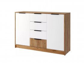 Комод КМ-002 Ивис (дуб крафт золотой/белый) в Мохнатом Логу - mohnatyj-log.mebel-nsk.ru | фото