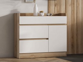 Комод с дверкой Брауни (дуб делано/белый) в Мохнатом Логу - mohnatyj-log.mebel-nsk.ru | фото