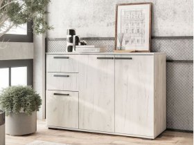 Комод Стандарт-3 NEW (дуб крафт белый) в Мохнатом Логу - mohnatyj-log.mebel-nsk.ru | фото