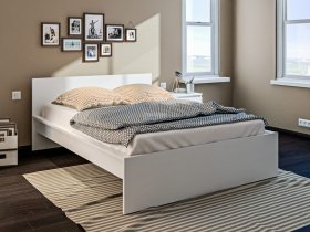Кровать двуспальная 1,4м Леон СБ-3368 (белый) в Мохнатом Логу - mohnatyj-log.mebel-nsk.ru | фото