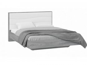 Кровать двуспальная 1,6 м «Миранда» Тип 1 (Дуб Гамильтон/Белый глянец) в Мохнатом Логу - mohnatyj-log.mebel-nsk.ru | фото