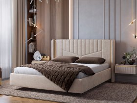 Кровать двуспальная 1,6м Диор (кашемир суфле (велюр)) в Мохнатом Логу - mohnatyj-log.mebel-nsk.ru | фото