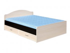 Кровать  двуспальная с ящиками 1,6м-1 (круглая спинка) в Мохнатом Логу - mohnatyj-log.mebel-nsk.ru | фото