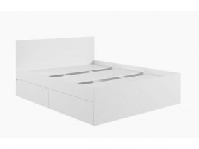 Кровать двуспальная с ящиками 1,6м Мадера-М1600 (белый) в Мохнатом Логу - mohnatyj-log.mebel-nsk.ru | фото