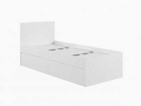 Кровать односпальная с ящиками 0,9м Мадера-М900 (белый) в Мохнатом Логу - mohnatyj-log.mebel-nsk.ru | фото
