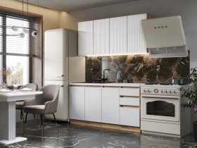Кухонный гарнитур Ника 1,6 м (белый) в Мохнатом Логу - mohnatyj-log.mebel-nsk.ru | фото