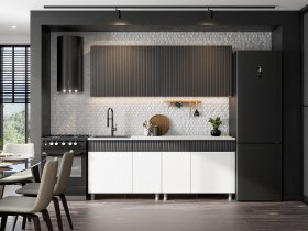 Кухонный гарнитур София (2,0м) (бланж/графит матовый) в Мохнатом Логу - mohnatyj-log.mebel-nsk.ru | фото