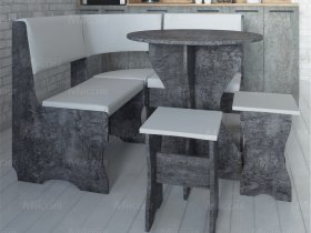 Кухонный уголок Лотос  (цемент темный к/з White) в Мохнатом Логу - mohnatyj-log.mebel-nsk.ru | фото