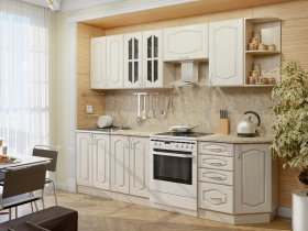 Модульная кухня Классика-1 (дуб молочный) в Мохнатом Логу - mohnatyj-log.mebel-nsk.ru | фото