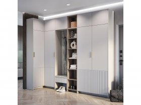 Модульная прихожая Пандора (кашемир/MF03) в Мохнатом Логу - mohnatyj-log.mebel-nsk.ru | фото