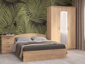 Модульная спальня Ирина (дуб крафт золотой) в Мохнатом Логу - mohnatyj-log.mebel-nsk.ru | фото