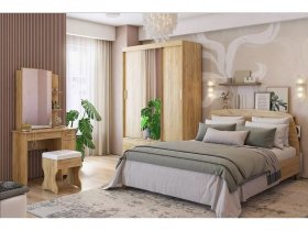 Модульная спальня Виктория-1 (дуб крафт золотой) в Мохнатом Логу - mohnatyj-log.mebel-nsk.ru | фото