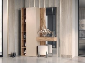 Прихожая Ева (кашемир/дуб вотан) в Мохнатом Логу - mohnatyj-log.mebel-nsk.ru | фото