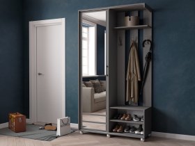 Прихожая «Ларго-2» (графит серый) в Мохнатом Логу - mohnatyj-log.mebel-nsk.ru | фото