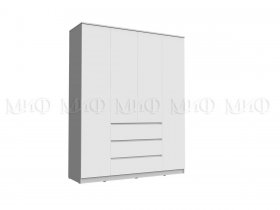 Шкаф 1600 с ящиками Челси (белый) в Мохнатом Логу - mohnatyj-log.mebel-nsk.ru | фото