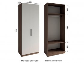 Шкаф 900 Роза (орех франклин карамельный/бежевый скин) в Мохнатом Логу - mohnatyj-log.mebel-nsk.ru | фото