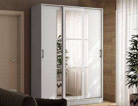 Шкаф-купе 1,6м «Стиль-2» (белый) в Мохнатом Логу - mohnatyj-log.mebel-nsk.ru | фото