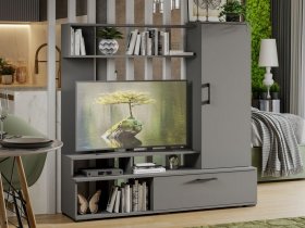 Стенка «Сиена» (графит серый) в Мохнатом Логу - mohnatyj-log.mebel-nsk.ru | фото