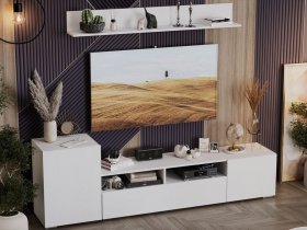 Стенка «Сильвия» (белый ясень) в Мохнатом Логу - mohnatyj-log.mebel-nsk.ru | фото
