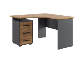 Стол компьютерный 1200 угловой Лайт-2 (графит/дуб крафт золотой) в Мохнатом Логу - mohnatyj-log.mebel-nsk.ru | фото