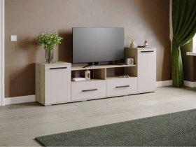 Тумба под ТВ Парус-2 (дуб крафт серый/кашемир) в Мохнатом Логу - mohnatyj-log.mebel-nsk.ru | фото