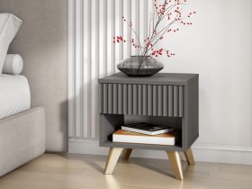 Тумба прикроватная Эккервуд (графит) в Мохнатом Логу - mohnatyj-log.mebel-nsk.ru | фото